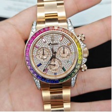 Rolex Daytona Rainbow Rose Gold TOP Customized Modifications Bezel+Dial +Wrapped Gold