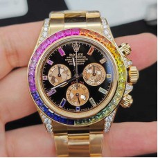 Rolex Daytona Rainbow Rose Gold TOP Customized Modifications Bezel+Dial +Base On Clean