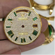ROLEX DAY-DATE 40 WRAPPED GOLD DIAMOND-STUDDED CUSTOM MODIFICATIONS 
