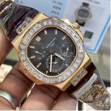 PP 5724G 18K REAL GOLD CNC CUSTOMIZED TOP MODIFCATIONS CROCODILE LEATHER STRAP