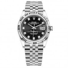 Clean Factory Rolex Datejust 36MM  126234-0027  Jubilee Black Dial / BEST QUALITY