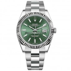 Clean Factory Rolex Datejust 41MM  126334-0027 Mint Green Dial  Oyster Bracelets / BEST Quality 