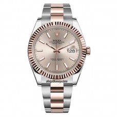 Clean Factory Rolex Datejust 41MM 126331-0009 Rolesor Everose Fluted / Oyster / Sundust/ BEST Quality 