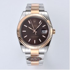 Rolex Datejust 41MM Coffee Dial126331-0001 Steel/RG Fluted Oyster Clean Factory BEST Quality 