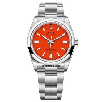 Clean Factory Rolex Oyster Perpetual Coral Red Dial 36 MM 3230 Model:126000-0007 /Focus On The Best Quality