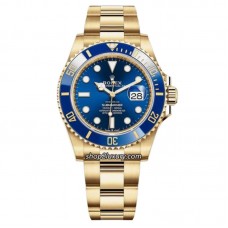 Clean Factory Submariner 116618LB 40 MM Gold&Blue Face  V4/ Focus On The Best Rep