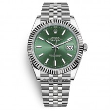 VS FACTORY  DATEJUST 41MM 126334-0028 MINT GREEN DIAL POWER RESERVE 72 HOURS BEST QUALITY